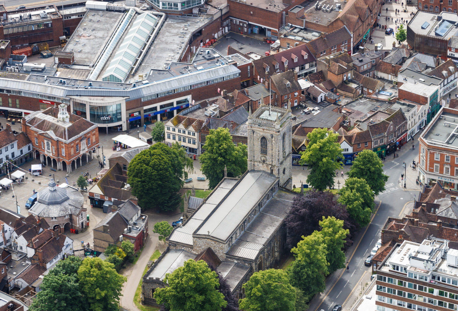 Aerial Photograph of High Wycombe Town Centre taken by Neil Marshment Photography